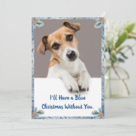 Blauwe kerstkaart Jack Russell Holiday Card