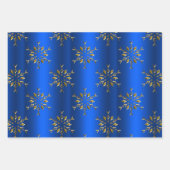 Blauwe kerstkaarten inpakpapier vel (Voorkant 3)