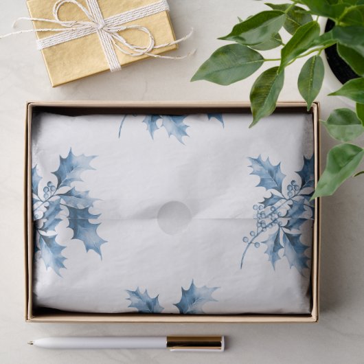 Blauwe Kerstkabouters Tissuepapier (Geschenk)