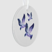 Blauwe kerstkleppen Persoonlijke foto Ornament (voorkant)