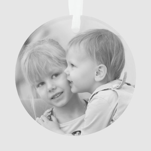 Blauwe kerstkleppen Persoonlijke foto Ornament (achterkant)