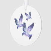 Blauwe kerstkleppen Persoonlijke foto Ornament (voorkant)