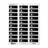 Blauwe kerstkoepel met stoppen en cadeautjes etiket (Full Sheet)