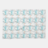 Blauwe kerstkrab Kitchen Towel Theedoek (Horizontaal)