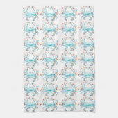 Blauwe kerstkrab Kitchen Towel Theedoek (Verticaal)