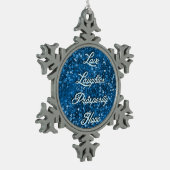 Blauwe kerstkreet Snowflake Ornament (Links)