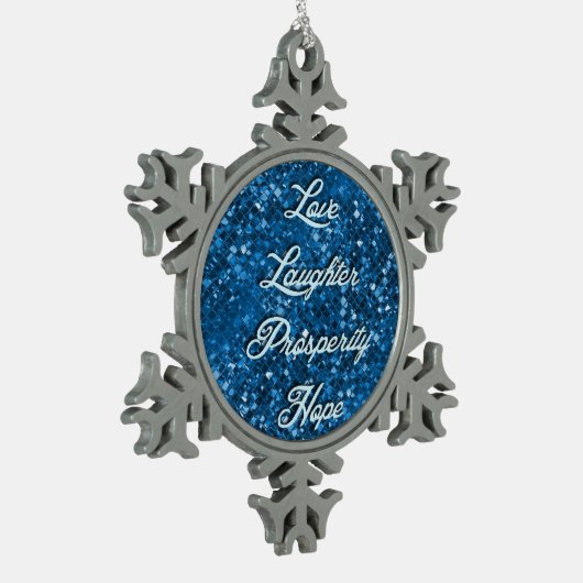 Blauwe kerstkreet Snowflake Ornament (Links)