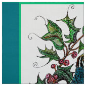 Blauwe kerstkwartel stof (Swatch)