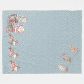 Blauwe Kerstman in de Sleigh Fleece Deken