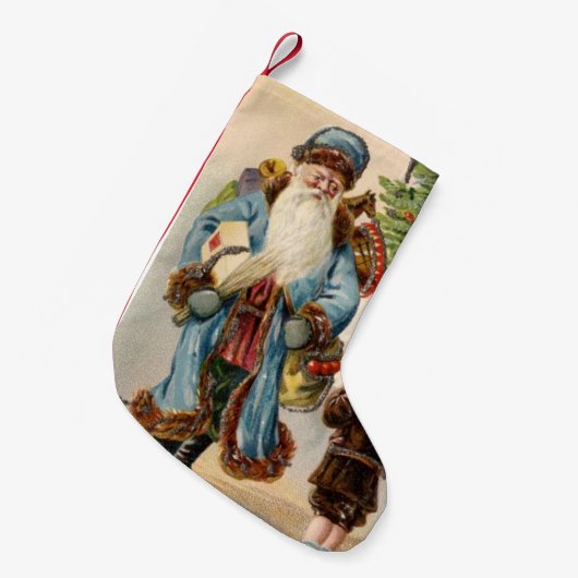  blauwe kerstman kleine kerstsok (Voorkant (Hangend))