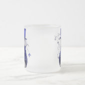 Blauwe kerstman matglas koffiemok (Center)