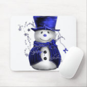 Blauwe kerstman muismat (Met muis)