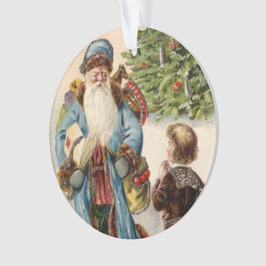 blauwe kerstman ornament (voorkant)