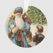blauwe kerstman ornament (voorkant)