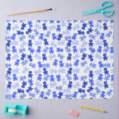 Blauwe kerstman patroon op wit tissuepapier (Craft)