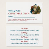 Blauwe Kerstman, Raffle Tickets Visitekaartje (Voorkant /achterkant)