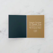 Blauwe kerstman, seizoensgebonden klant bedankkaart (Binnen)