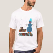 Blauwe Kerstman sneeuwpop T-shirt (Voorkant)