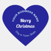 Blauwe kerstman-Sticker voor zakelijk hart Hart Sticker (Voorkant)