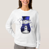 Blauwe kerstman t-shirt (Voorkant)