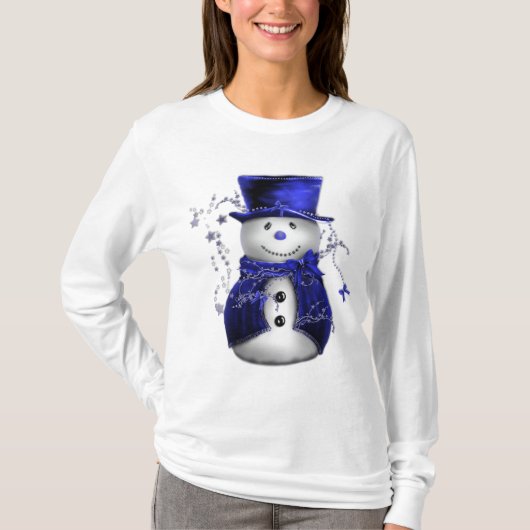 Blauwe kerstman t-shirt (Voorkant)