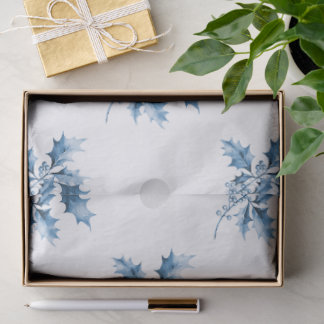 Blauwe Kerstmannetjes Tissuepapier