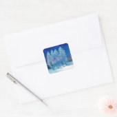 Blauwe Kerstmis #4 Vierkante Sticker (Envelop)