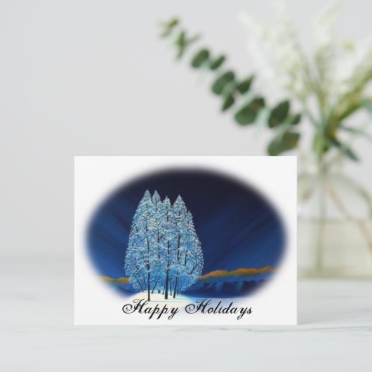 Blauwe Kerstmis #6 Feestdagenkaart (Staand voorkant)