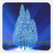 Blauwe Kerstmis #7 Vierkante Sticker (Voorkant)
