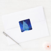 Blauwe Kerstmis #7 Vierkante Sticker (Envelop)