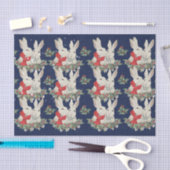 Blauwe Kerstmis Bunny Rabbits Snow Winter Whimsica Tissuepapier (Craft)