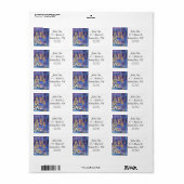Blauwe Kerstmis door het raam Etiket (Full Sheet)