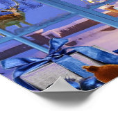 Blauwe Kerstmis door het raam Poster (Hoek)