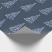 Blauwe kerstmis en feestdag cadeaupapier (Hoek)