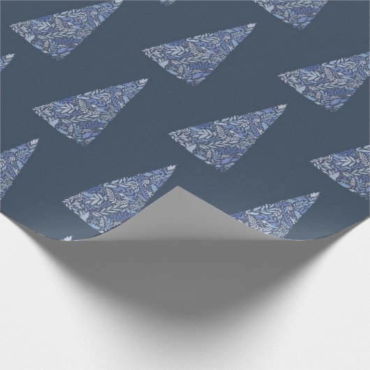 Blauwe kerstmis en feestdag cadeaupapier (Hoek)