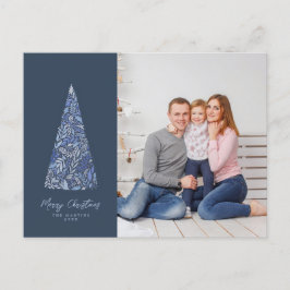 Blauwe kerstmis en feestdag foto van splendid Spru Briefkaart