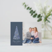 Blauwe kerstmis en feestdag foto van splendid Spru Briefkaart (Staand voorkant)