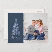 Blauwe kerstmis en feestdag foto van splendid Spru Briefkaart (Voorkant / Achterkant)