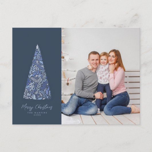 Blauwe kerstmis en feestdag foto van splendid Spru Briefkaart (Voorkant)