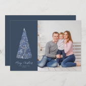 Blauwe kerstmis en feestdag foto van splendid Spru Kaart (Voorkant / Achterkant)