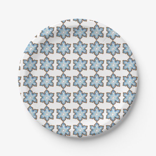 Blauwe Kerstmis Hanukkah Snowflake Cookie Winter Papieren Bordje (Voorkant)