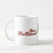 Blauwe Kerstmis Hawaiian Surfing Santa Illustratio Koffiemok (Links)