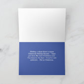 Blauwe Kerstmis Kaart voor Vriend met Krans (Binnen)