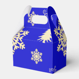 Blauwe Kerstmis met Cream Snowflakes Bedankdoosjes