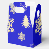 Blauwe Kerstmis met Cream Snowflakes Bedankdoosjes (Geopend)