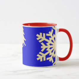 Blauwe Kerstmis met Cream Snowflakes Mok