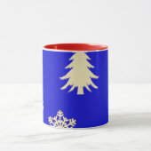 Blauwe Kerstmis met Cream Snowflakes Mok (Midden)