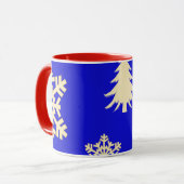 Blauwe Kerstmis met Cream Snowflakes Mok (Voorkant links)