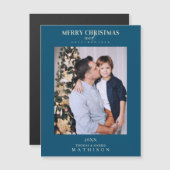 Blauwe Kerstmis Modern Geavanceerde Fotofamilie (Voorkant / Achterkant)