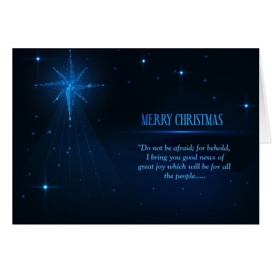 Blauwe Kerstmis Night Bethlehem Star (Voorkant Horizontaal)